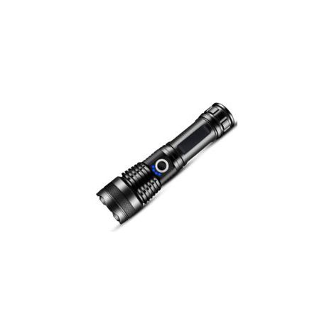 Linterna LED ultra potente, recargable, 10.000 lúmenes, táctica, USB, 5 modos, resistente al agua IPX5, con zoom y resistente a los golpes.