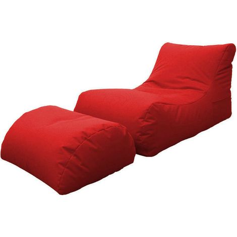 Talamo Italia - Pouf Alton, Poltrona multiuso, Poltroncina sacco, Pouf poggiapiedi, Made in Italy, 120x80 h60 cm, Rosso (1/3)