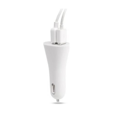 Chargeur de voiture 2 prises - Chargeur USB - 2100 mAh - Blanc