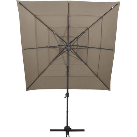 Maison Exclusive - Sonnenschirm mit Aluminium-Mast 4-lagig Taupe (1/5)