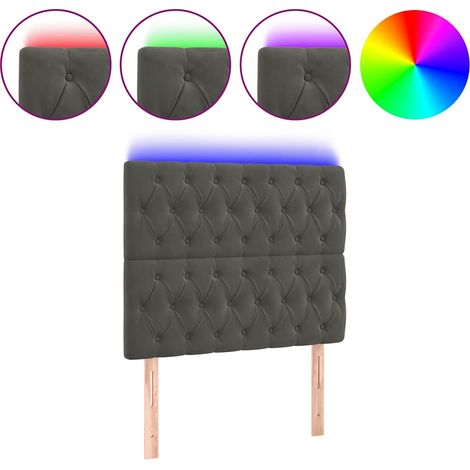 Maison Exclusive - Cabecero con luces LED terciopelo gris oscuro (1/5)