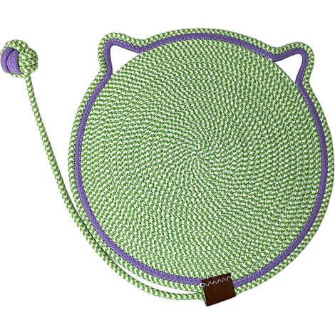 1-teiliges Katzenkratzbrett mit Ballspielzeug – Gewebtes Kratzbrett zum Schutz von Möbeln und gemütliches Liegebett für Katzen