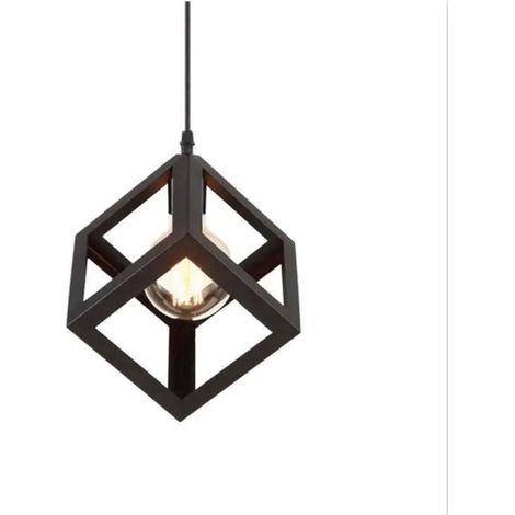 BK E27 Créatif Metal Suspensions Plafonnier Luminaire Lustre Industriel Vintage Style Noire Symétrie Plafonnier Luminaire (1/4)