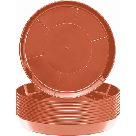 Garronda Soucoupes pour Pots Horticulture Ronds GD-0026 (10 pièces Terracota, ⌀ 25cm H=4cm)