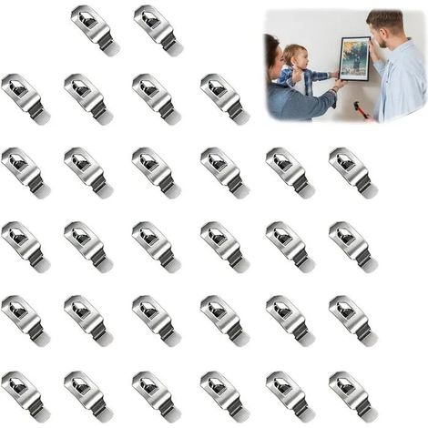 30PCS Métal Clip Cadre Photo à Ressort - Crochet pour Tableau, Miroir, Mur d'Art - Support de Cadre Photo (1/5)