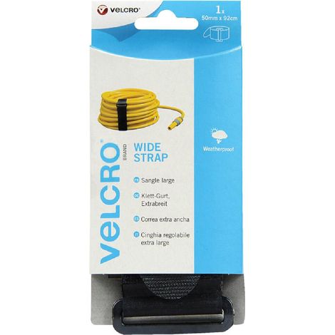 Velcro Sangle Large 50mmx920mm 1pc Noir (1/2)