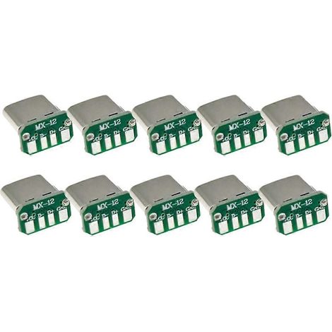 Packung mit 10 vertikalen USB 3.1 Typ C-Anschlüssen, 16 Pins, 4 Lötdrähte, Datenleiste, USB-Leiterplatte, 16P-Stecker. (1/5)