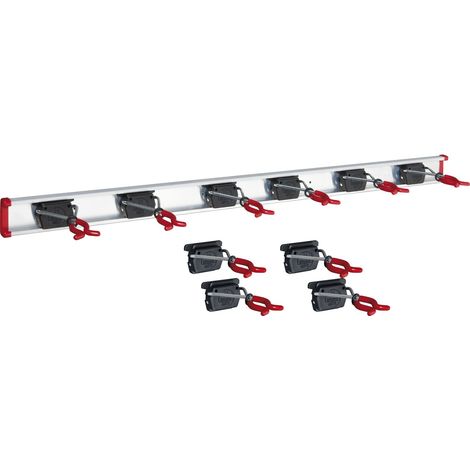 BRUNS Alu-Gerätehalter-Set, inkl. 10 Halter, und 1x Schiene Länge 500 mm