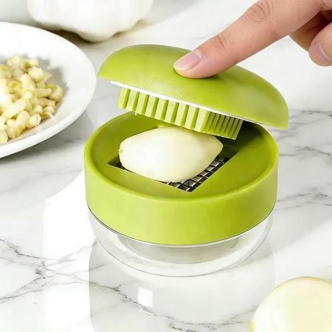 KLVGTIFS PU – Multifunktionale Knoblauchpresse aus Edelstahl: Zerkleinerer, Hobel, Reibe. Manuell, ideal für Profiküchen (Restaurants, Imbisswagen). (1/5)