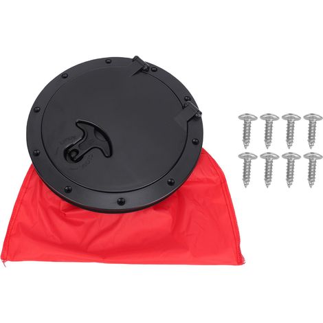 Ortviai Trappe de Pont Ronde en ABS Noir 20 cm avec Sac Étanche Rouge pour Kayak et Bateau de Pêche (1/5)