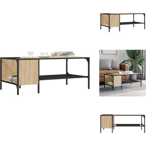Table basse support chêne sonoma 100x51x40cm bois d'ingénierie - Table Basse - Meuble Salon - Table D'appoint - Bout De Canapé - Table Design (1/5)