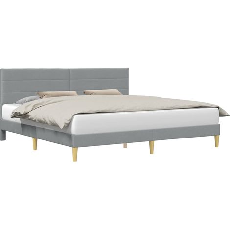 Bed Frame with Headboard Light Grey 180 x 200 cm Fabric vidaXL