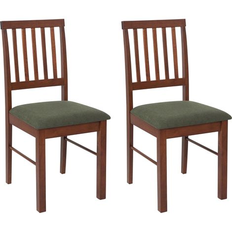 Set di 2 sedie da pranzo imbottite in legno scuro verde scuro Orono