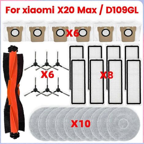Filtre pour aspirateur brosse pour aspirateur Filtre de brosse pour aspirateur filtre de Robot Aspirateur X20 Max / D109GL Aspirateur Main Roller Side Brosse HEPA Filtres Serpillière Cloth Dust B (1/5)