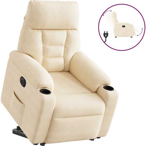 Poltrona Alzapersona Reclinabile Elettrica Beige in Microfibra vidaXL (1/5)