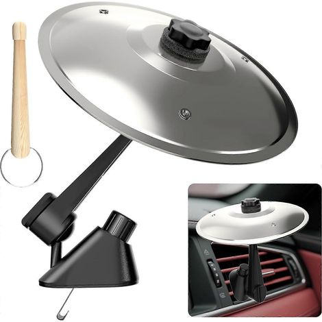 Cymbales miniatures pour grille d'aération voiture 14 cm argenté compatible tous véhicules cadeau pour batteurs et mélomanes (1/5)