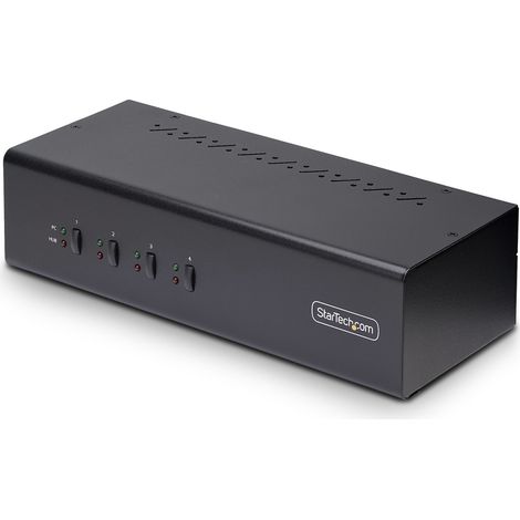 StarTech P4DD46A2-KVM-SWITCH: KVM DisplayPort doble de 4 puertos a 4K60Hz, concentradores USB de 5 Gbps, compatible con TAA (1/4)