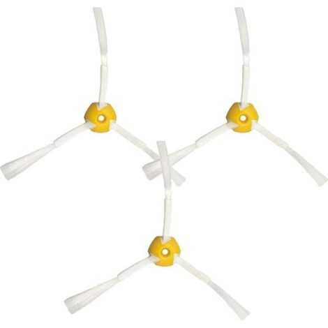 Pack de 3 Brosse latérale pour irobot Roomba - Série 600 700 -Jaune (1/4)