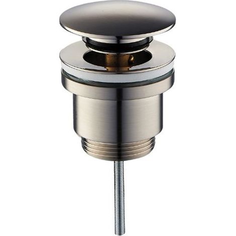 Piletta click clack tonda universale effetto inox spazzolato 1"1/4  Tecom (1/2)