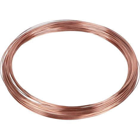 Fil de Cuivre Nu Ø1mm × 50m, T2 Pur pour Soudure, Artisanat pour Appareil, Solénoïde, Expérience, Jardin, Plante (1/5)