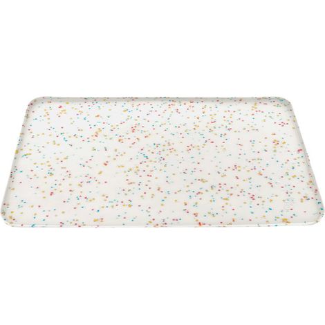 Tappetino sottociotola in silicone trasparente modello Confetti per cani e gatti