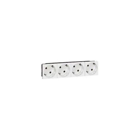 Embase 2P + TT quadruple blanc Legrand Mosaic 77254