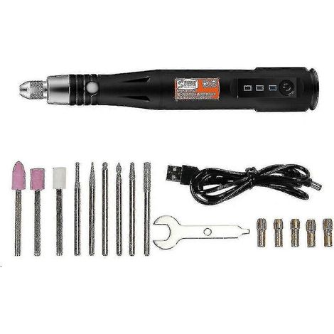 Mini perceuse-meuleuse électrique, outil rotatif, stylo de gravure USB et forets (1/5)