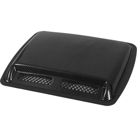 Capot de voiture prise d'air décorative en fibre de carbone, adhésif double face, grille de ventilation auto-collante pour capot, style sport, couvre-prise d'air universel. (1/5)