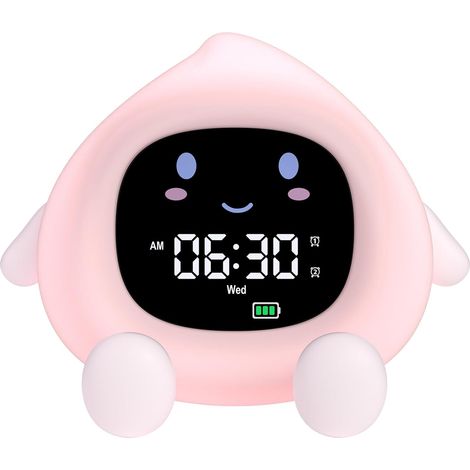 Despertador Educativo Infantil Día/Noche 2 Alarmas 7 Colores 30s Apagado Automático Despertador Luminoso Pantalla Ajustable Brillo Ruido Blanco Posposición 12/24 Horas 10 Canciones (1/5)