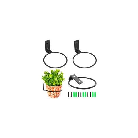 Lot de 3 Support Mural Pot Suspendu Plante Exterieur Porte Pots Anneau Support Mural en Métal Support Plantes Interieur Exterieur Suspendu
