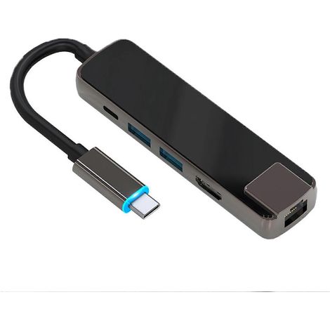 5-in-1 USB-C Hub Multiport-Adapter 3840x2160P/30Hz für Reisen, Business und Arbeit (1/5)