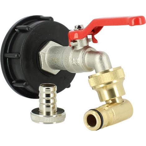 Raccord cuve S60X6 - Robinet ECO laiton 15 mm + Nez articulé (1/3)