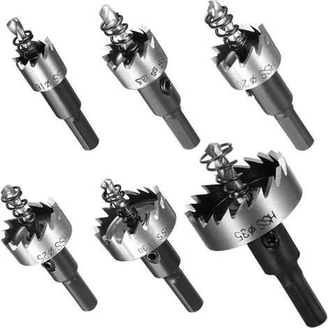 Coffret Scie Cloche, 5PCS Scie Trépan en HSS Cobalt Ø16/18,5/20/25/30mm, Scie Cloche en Acier Haute Vitesse Alliage, Acier, Acier Inoxydable, Appropri (1/5)