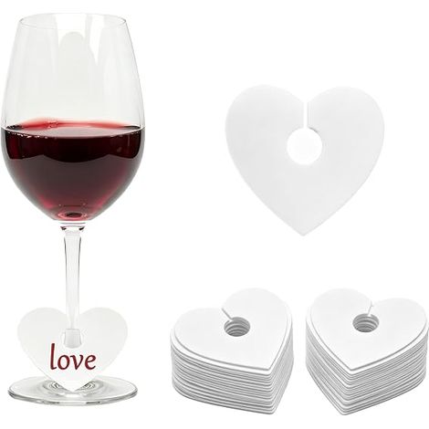 Marqueur de Verre à Vin Papier Trèfle Blanc Feuille de fleur Verres à Pied Étiquettes DIY Marqueur Papier pour Verre Identifier Marques (1/5)