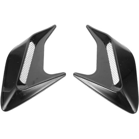 Autocollants décoratifs pour aérations de capot de voiture, forme de requin simulé, noir, 21 x 8 x 2 cm, 1 paire (1/3)