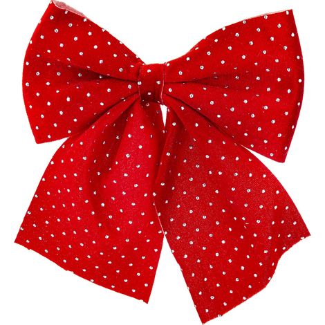 Rote Weihnachtsschleife mit silbernen Punkten, 23 cm