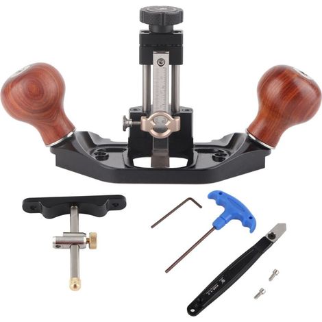 Adjustable router table, precision cutting, aluminium alloy, wooden handle, hand planer for woodworking (1/5)