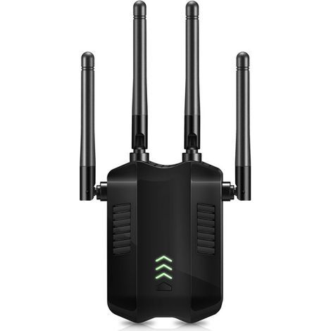 WiFi Extender - Extender WiFi bi-Bande 2.4G et 5G Booster 1200Mbps Wireless WiFi Booster 1 Port Ethernet et 4 Antennes Externes Blanc EU Plug (AC16) - ferreux (1/5)