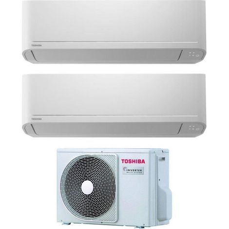 Toshiba Dual Split rèversible Air Conditioner Series SEIYA 7+13 with RAS-2M18U2AVG-E R-32 Wi-Fi Optional 7000+13000 - New