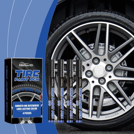 Car tire marker, car tire paint graffiti, cool quick-drying oil-based marker -- 4 PIECES -- BIEMMEDUE (1/5)