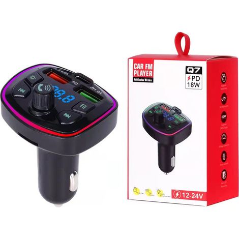 X8 E-Commerce FM-Autoradio mit Bluetooth und MP3-Player, Freisprechfunktion, Sprachausgabe und PD-Schnellladefunktion – Bestseller Q7 Farbbox-Verpackung 4.8 (1/3)