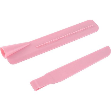 Spatule coudée à hauteur réglable pour la décoration de gâteaux, en ABS rose, idéale pour la pâtisserie maison. (1/5)
