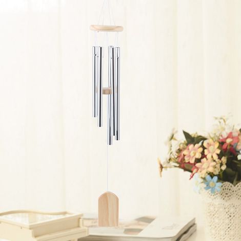 Carillon éolien en bois et acier inoxydable, 6 tubes, à suspendre, pour la maison, une chapelle ou un jardin. Décoration (1/5)