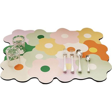 Tapis égouttoir à vaisselle pour comptoir de cuisine, rafraîchissant, mignon et élégant, résistant à la chaleur et absorbant, jaune et vert, 30 x 40 cm (1/5)
