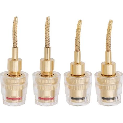 Adaptateurs audio banane femelle 2 mm vers 4 mm plaqués or – Lot de 4 pour câbles haute fidélité (1/4)