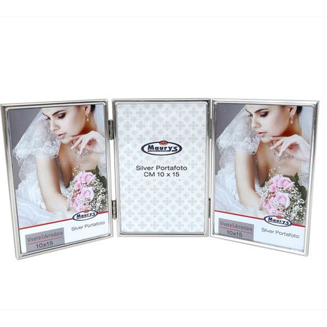 MAURY'S PORTAFOTO A 3 CORNICI IN COLORE SILVER FOTO 10X15 CM