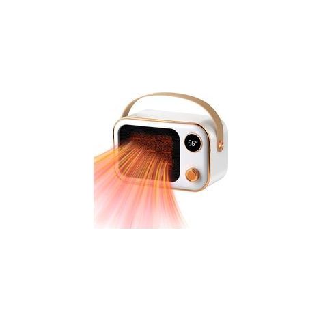 Radiateur soufflant électrique, radiateur soufflant en céramique 1200 W, petit radiateur électrique, protection contre la surchauffe et l'inclinaison, deux réglages de température (1/5)