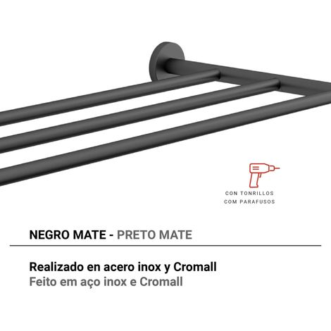 GEDY FE441400000 FELCE Estante Para Toallas Negro Mate - ref: FE441400000