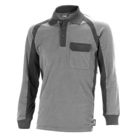 Polo Piqué Manga Larga Flex Gris/Negro Modelo 671 Talla 2XL JUBA (1/2)
