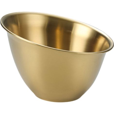 Salad Bowl - Stainless Steel - Oblique Mouth Design - For Soup Sauce Fruit Storage - 16 x 10.5 x 6.5 cm - 1 Piece (1/5)